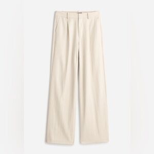NWT Madewell The Slouchy Straight Wide Leg Pant Beige Off White Size 4